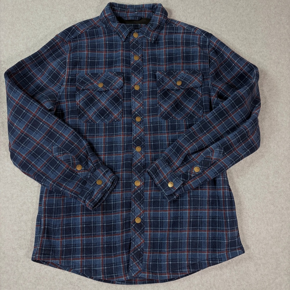 Lee Mens Regular Fit Plaid Button Down Shirt Blue Red Medium
